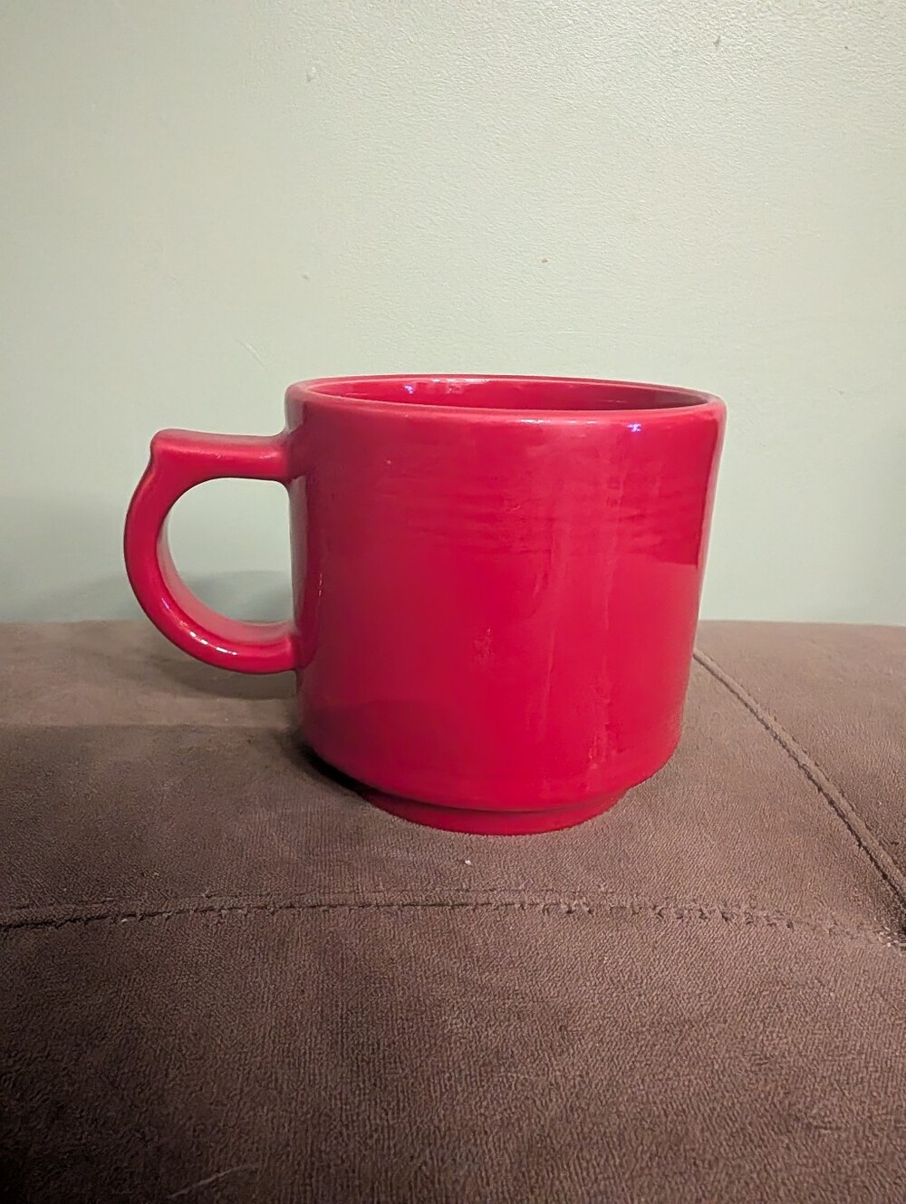 Fiestaware Red Ceramic Coffee Mug with Rounded Handle